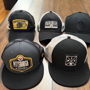 Lot of 5 Pittsburgh Steelers hats